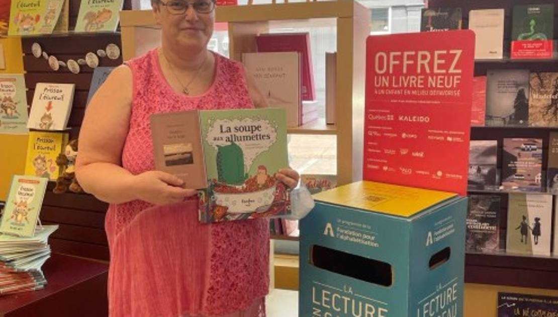 Offrir un livre québécois jeunesse à un enfant en milieu défavorisé Louise a offert ses suggestions sur la page Facebook de la libraire Livres en tête. Crédit photo: page Facebook de la librairie.
