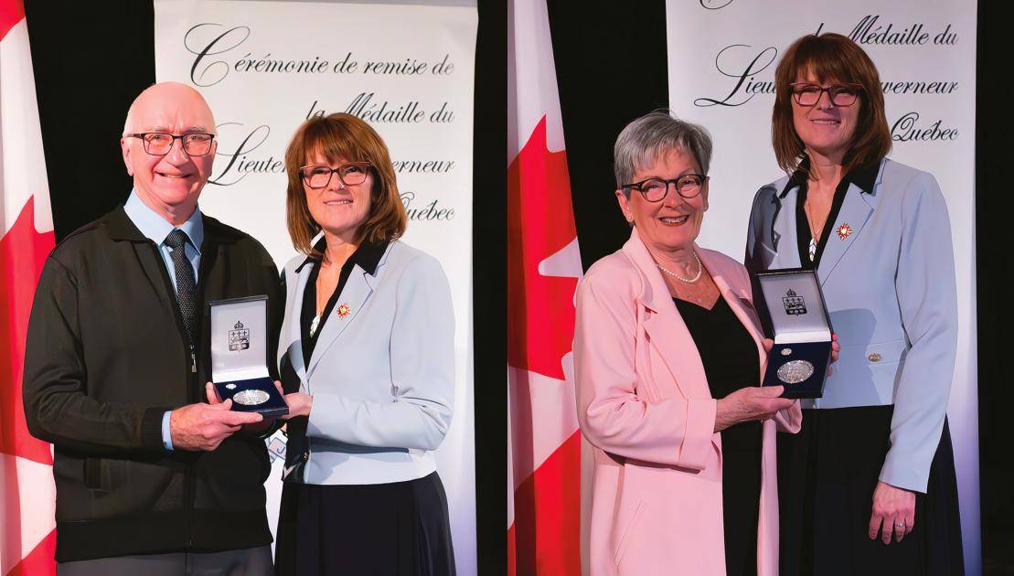 M. Fortin et Mme Guimond Bernier reçoivent la Médaille du lieutenant-gouverneur. (Photos de courtoisie)