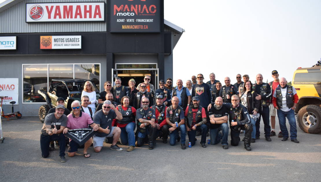 Le « Rolling Barrage » de passage à Montmagny Le « Rolling Barrage » lors de leur passage chez Maniac Moto.
