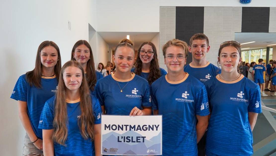 Huit athlètes participeront aux Jeux du Québec Les athlètes de Montmagny-L’Islet lors d’une rencontre des jeunes de Chaudière-Appalaches. (Photo de courtoisie)
