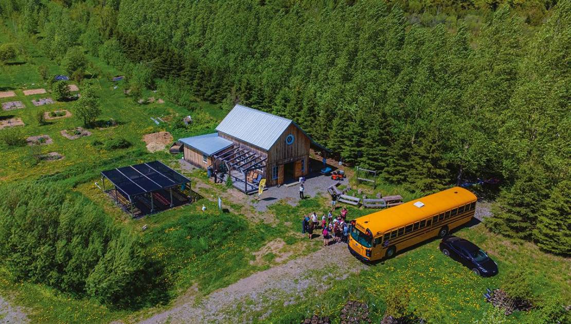 Un possible refuge pour le pygargue à tête blanche Le verger de l’Évolution accueille des jeunes du primaire chaque année. Photo JOB