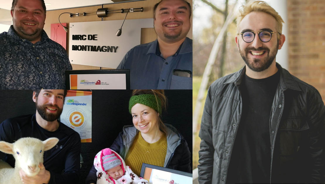 Trois gagnants locaux au défi OSEntreprendre Le restaurant L’Amiral, Bergerie des Petites Laineuses (photos de courtoisie) et Babel Café (crédit : JHA photographie).