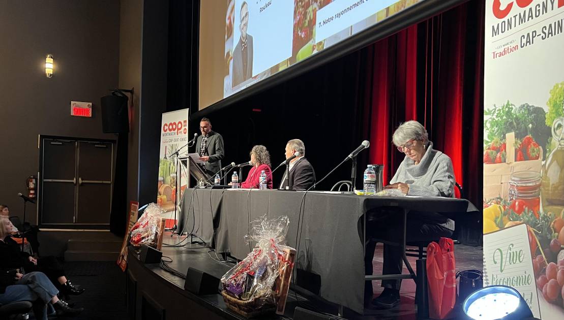 L’AGA de la Coop Montmagny s’est tenue à la salle Promutuel Assurance de Montmagny le mardi 2 décemrbe dernier. Crédit photo : Édouard Bérubé.