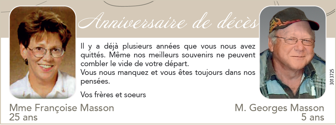 Mme Françoise Masson &amp; M. Georges Masson