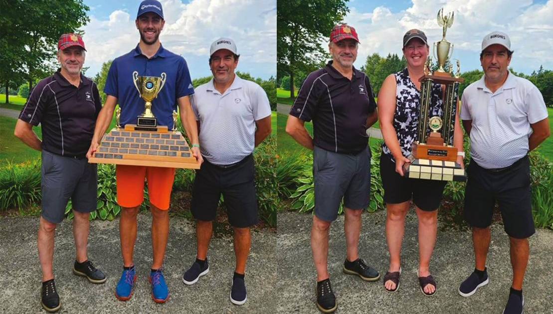 Les champions entourés des capitaines Marc Fréchette et Stéphane Pelletier. (Photos de courtoisie)