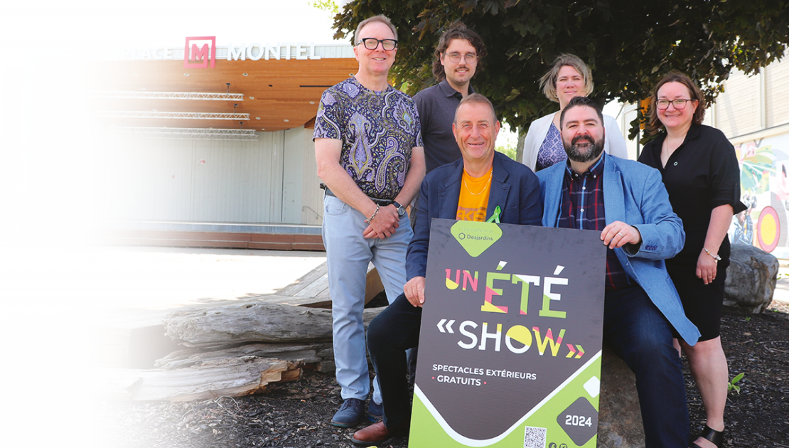 Devant : Marc Lefrançois, président SDÉ et Mathieu Sirois, directeur SDÉ. Derrière : Marc Laurin, maire Montmagny, Jérémy Boulet coordonnateur programmation et évènements ADLS, Kathéry Couillard, directrice Carrefour mondial de l’accordéon et Caroline Gimbert, administratrice Caisse Desjardins de la MRC de Montmagny.