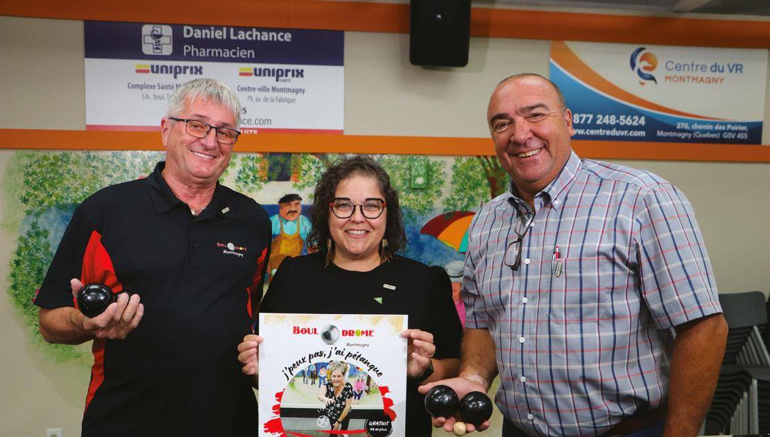 Pierre Mercier, Boulodrome de Montmagny, Christine Talbot, CAE Montmagny-L’Islet, et Bernard Généreux, député fédéral.