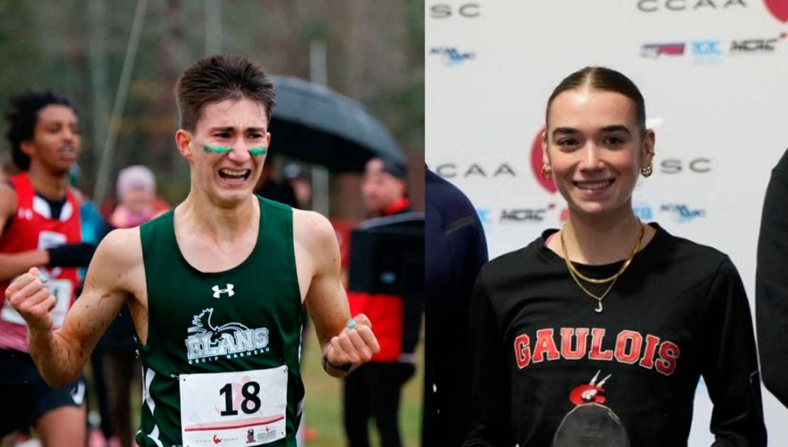 Elliot Bélanger et Juliette Gagnon au Championnat collégial canadien. Photos de courtoisie.