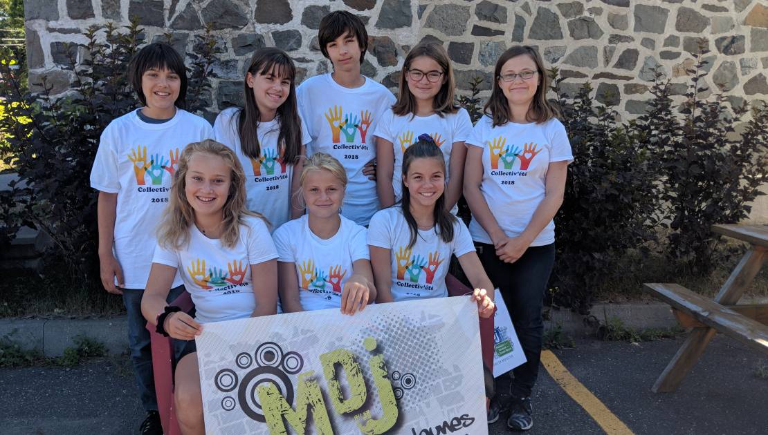 Groupe des participants au camp Collectiv'été 2018 (crédit photo : Maison des Jeunes de L'Islet-Nord).