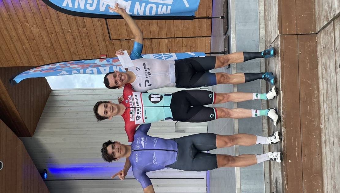 Les cyclistes Carl Truffer, Loïc Olivier, Simon Hamel. (Photo de courtoisie)