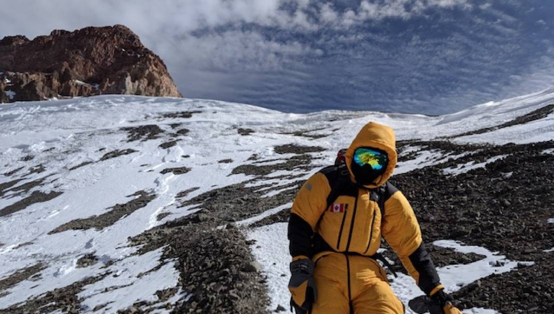 Martin Pagé a conquis l'Aconcagua, le plus haut sommet d'Amérique. Sur cette photo, il amorce sa descente, l'étape la plus difficile.