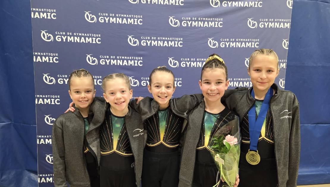 Quelques gymnastes lors de la compétition. (Photo de courtoisie)