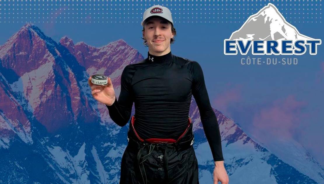 L’attaquant vétéran de l’Everest, Xavier Fournier, a fait un tour du chapeau dans la partie de samedi à Rivière-du-Loup. Crédit photo : Everest de la Côte-du-Sud.