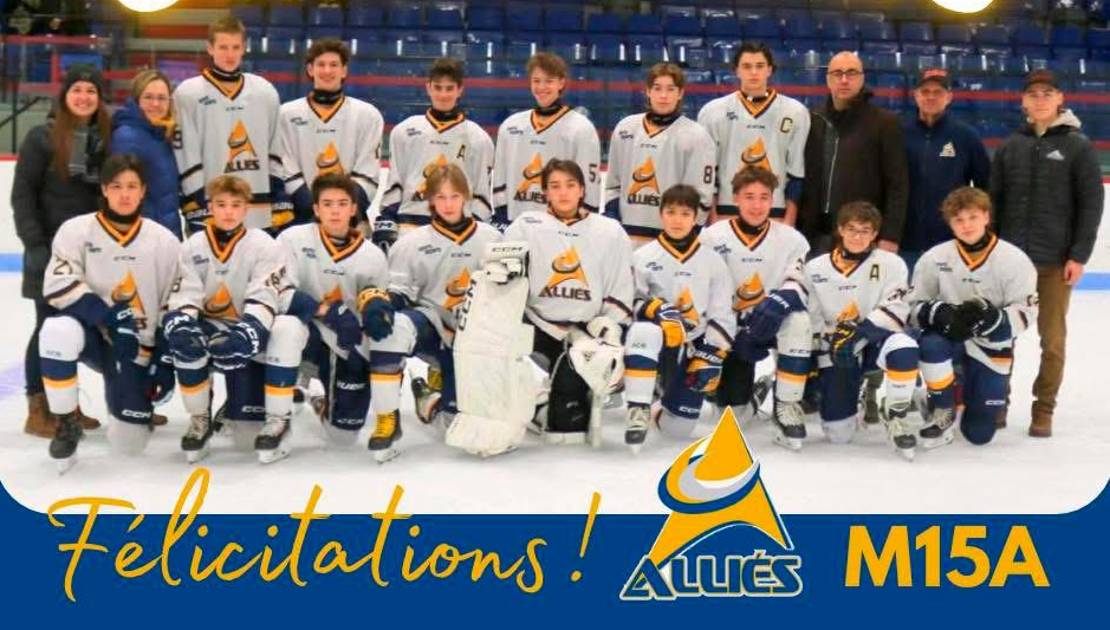 L’équipe du Bantam M15A des Alliés de Montmagny.