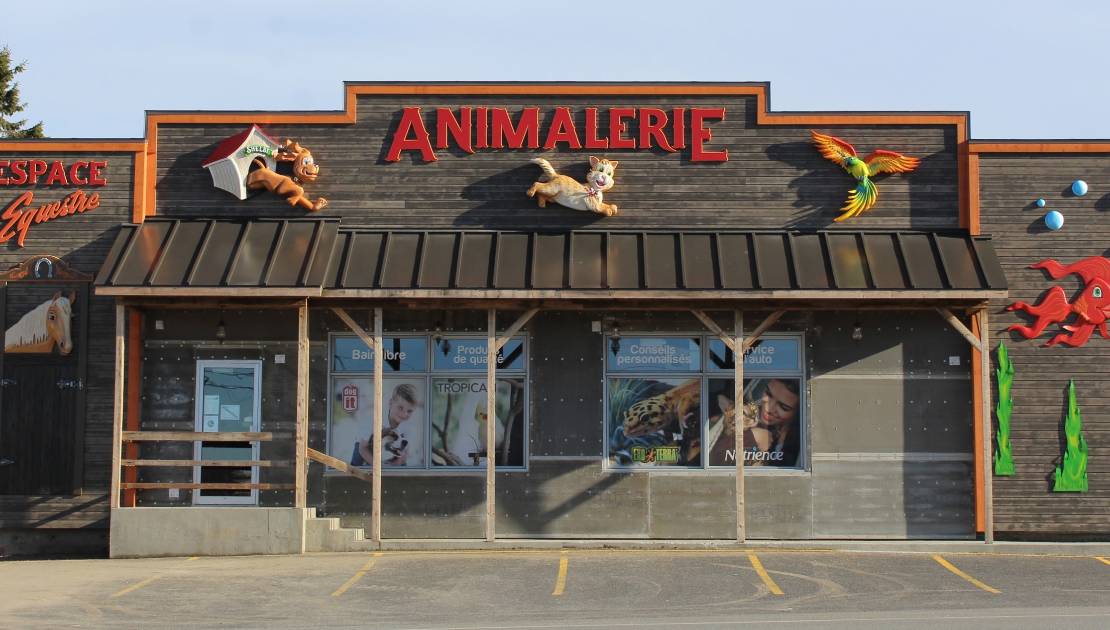 La façade de l'Animalerie embellie par un artiste d'ici