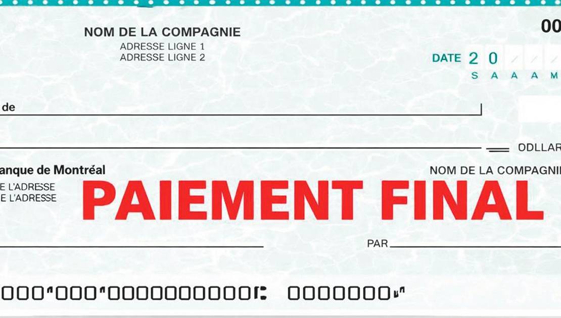 La mention « paiement final » fait échec à une réclamation de plus de 4 000 $