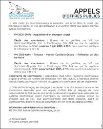 APPELS D’OFFRES PUBLICS