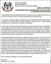 Soumission pour la construction d’un toit