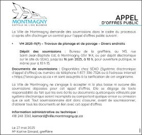 APPEL D’OFFRES PUBLIC