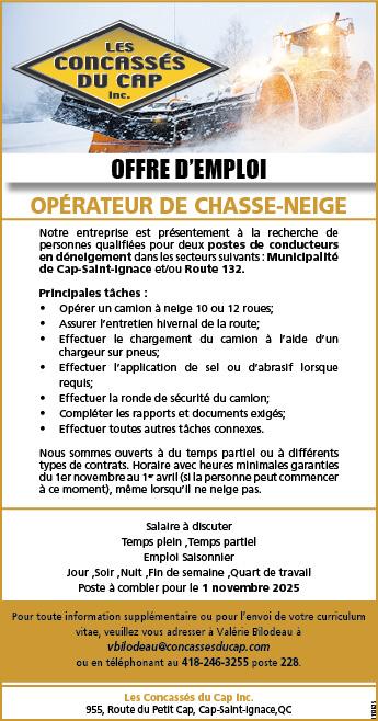 Opérateur de chasse-neige