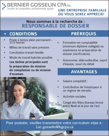 RESPONSABLE DE DOSSIER