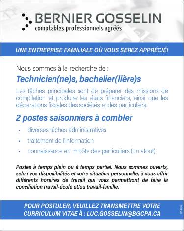 Plusieurs postes disponibles