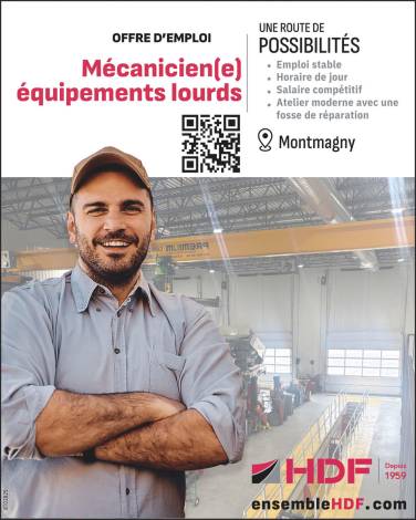 Mécanicien(ne) équipements lourds, de jour