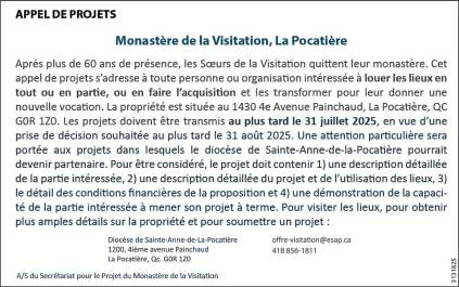 APPEL DE PROJETS