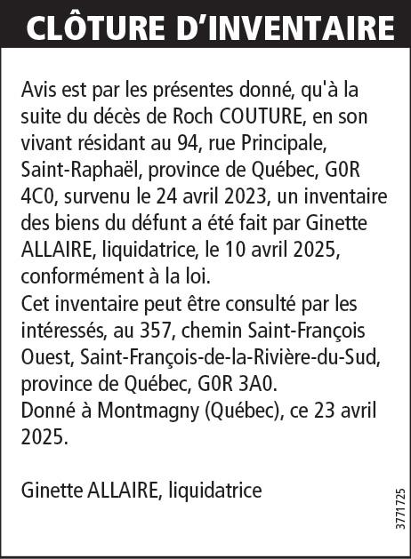 Clôture d’inventaire