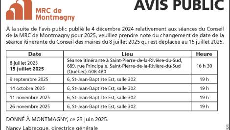 Avis Public MRC de Montmagny
