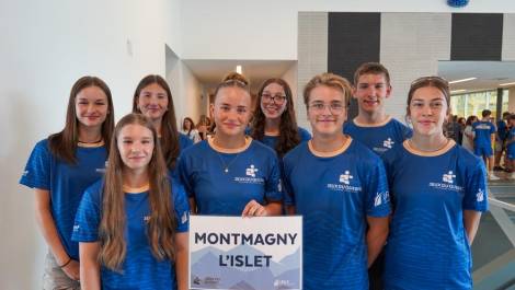 Les athlètes de Montmagny-L’Islet lors d’une rencontre des jeunes de Chaudière-Appalaches. (Photo de courtoisie)