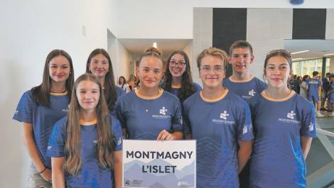 Les athlètes de Montmagny-L’Islet lors d’une rencontre des jeunes de Chaudière-Appalaches. (Photo de courtoisie)