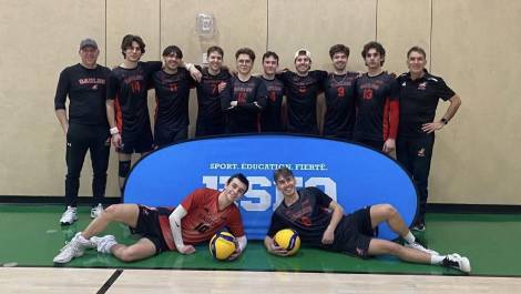 L’équipe de volleyball masculine de division 3 des Gaulois du Cégep de La Pocatière. Photo de courtoisie.