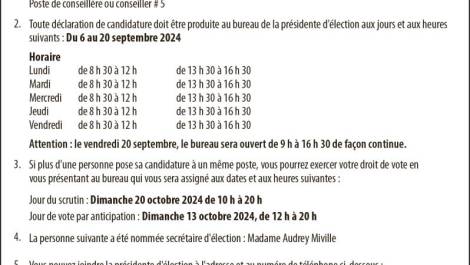 Avis public d’élection