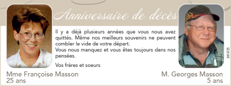 Mme Françoise Masson &amp; M. Georges Masson