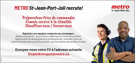 Metro St-Jean-Port-Joli recrute!