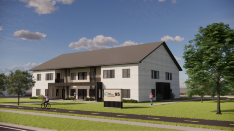 La maquette de la nouvelle résidence étudiante du Cégep de La Pocatière campus de Montmagny. Photo de courtoisie.