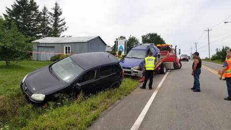 La collision a eu lieu à Saint-Pierre-de-la-Rivière-du-Sud. (Photo: cmatv.ca).