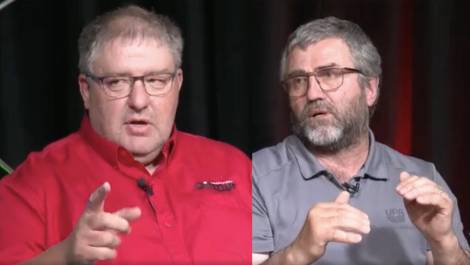 Marcus Deschênes, propriétaire de Transport Gylmir Inc., et James Allen, président de l’UPA de Chaudière-Appalaches.