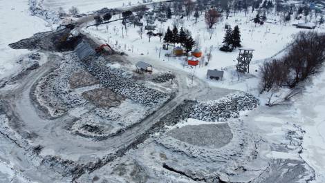 Les travaux de stabilisation des berges. Photo de courtoisie.