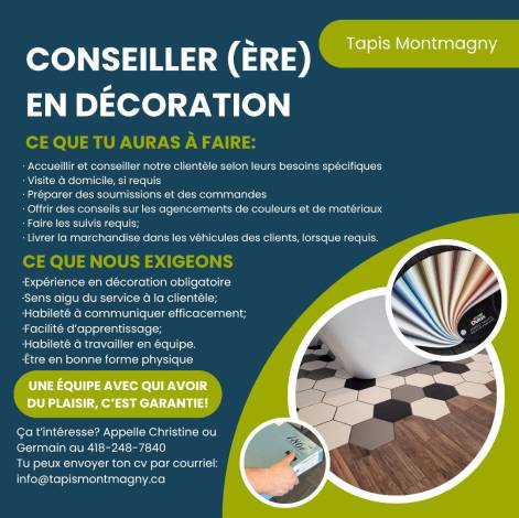 Offre d’emploi - Conseiller(ère) en décoration