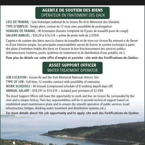 AGENT.E DE SOUTIEN DES BIENS / OPÉRATEUR EN TRAITEMENT DES EAUX