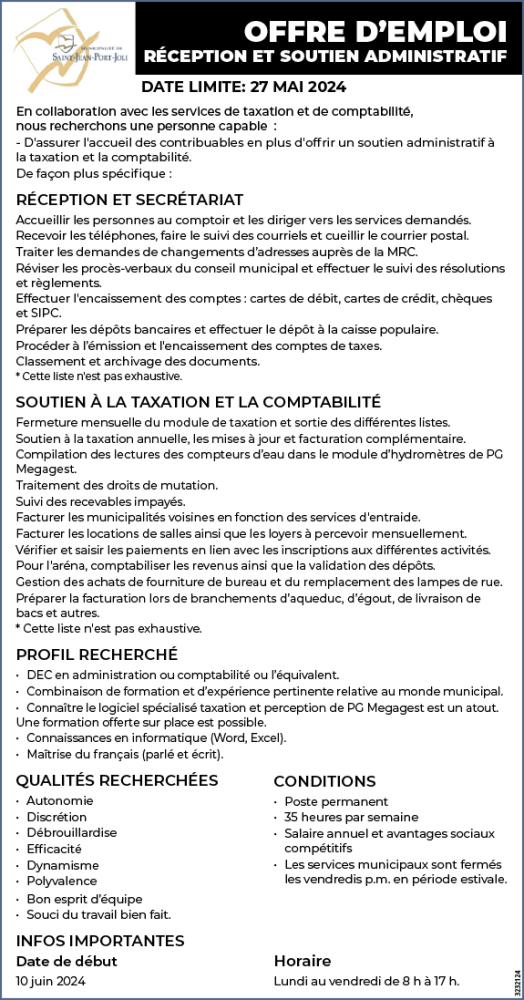 Réception et soutien administratif