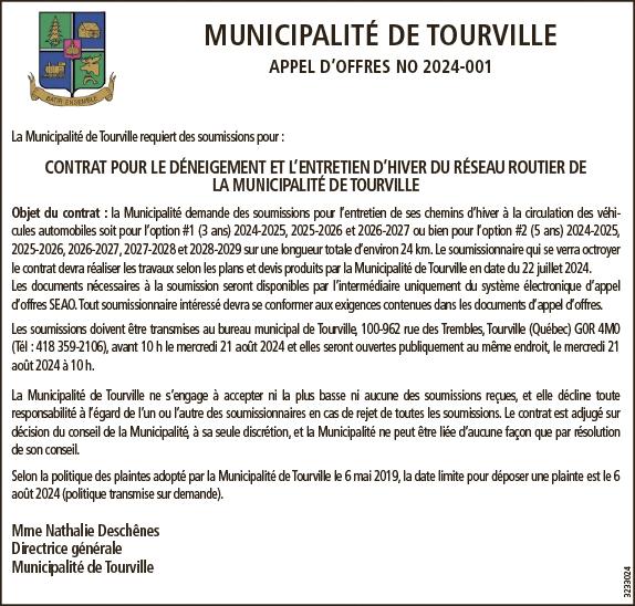 Appel d’offres no 2024-01