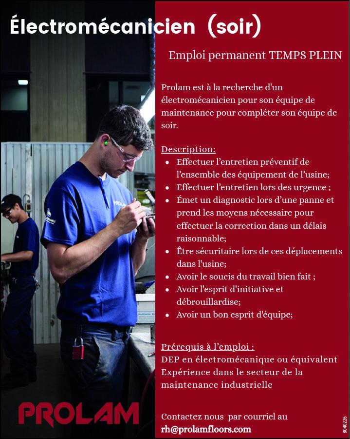 Électromécanicien (soir)
