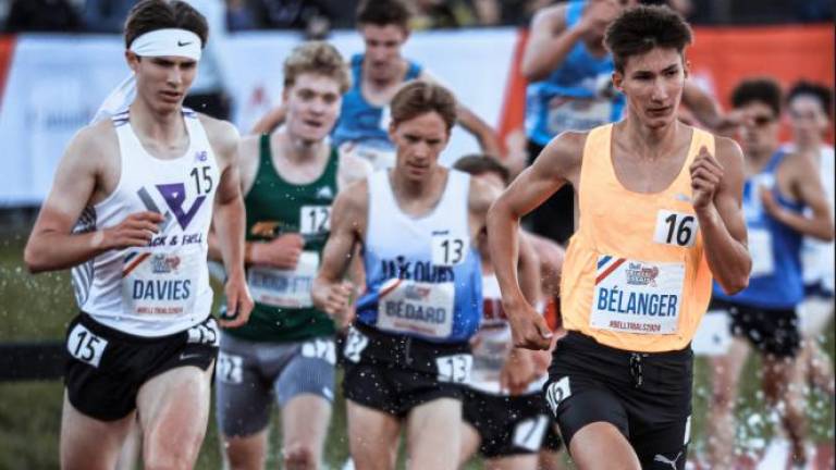 $!Elliot Bélanger lors de la Classique d’athlétisme de Montréal. (Photo de courtoisie)