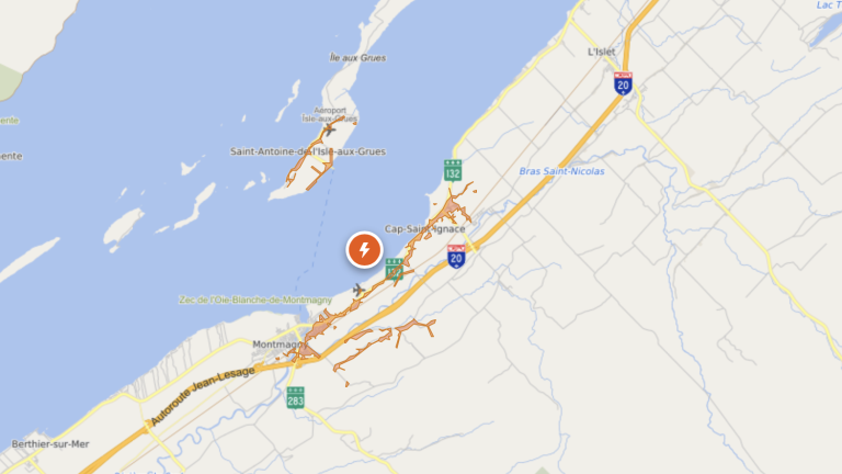 Carte Info-pannes/ Hydro-Québec