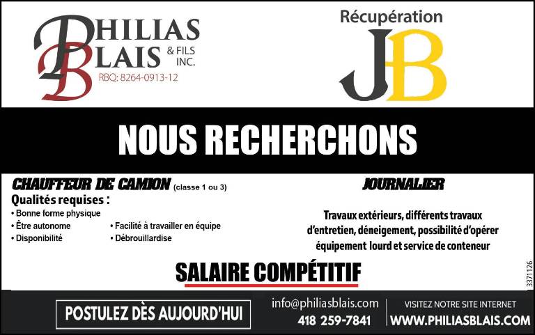 Plusieurs postes à pourvoir.