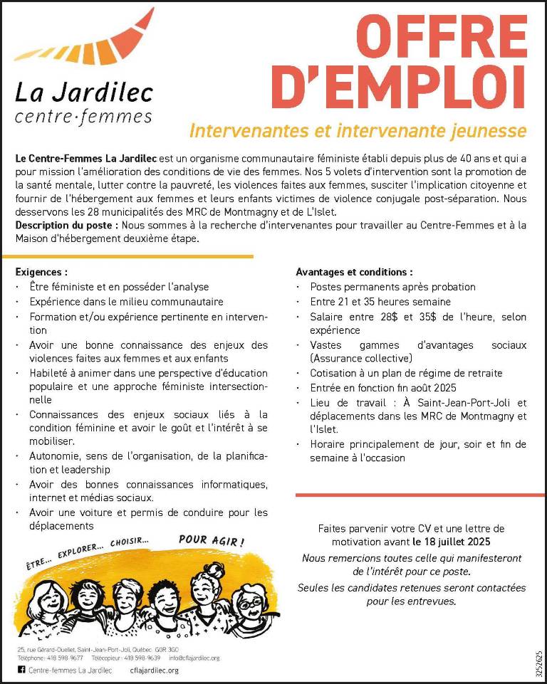 Intervenantes et intervenante jeunesse