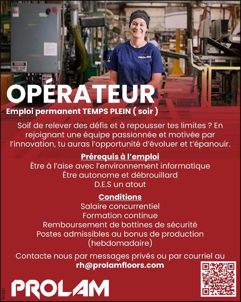 Offre d’emploi - Opérateur
